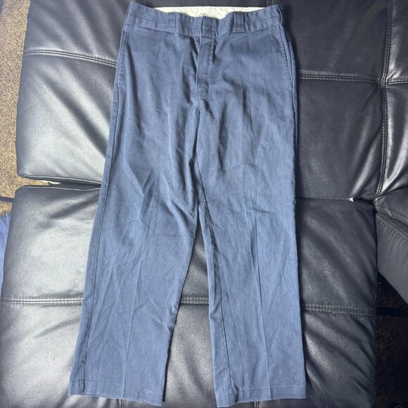 Dickies Men's Chino Pants Straight Flat Front Slash Pocket Classic Blue 34x30 - Picture 1 of 12